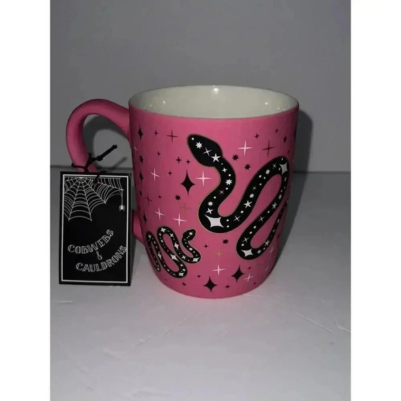 Cobweb & Cauldrons Pink And Black Snakes Mug Viral TikTok - Picture 1 of 4